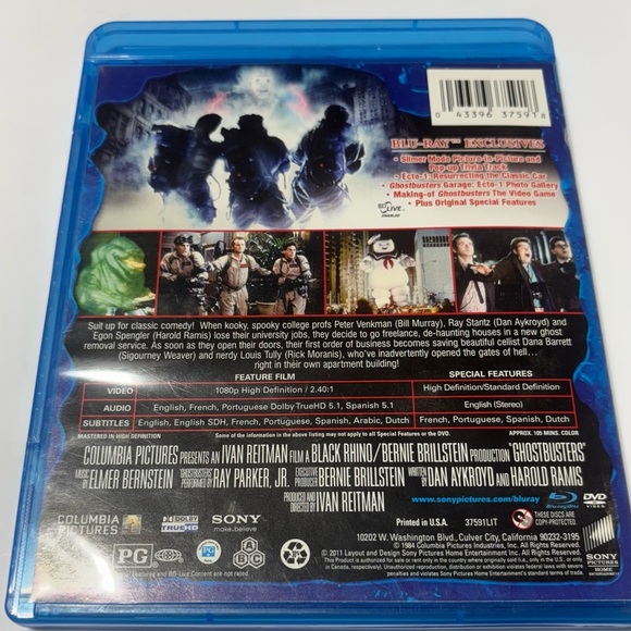 Ghostbusters (1984) Blu-ray + DVD combo pack of the movie - Picture 2 of 3